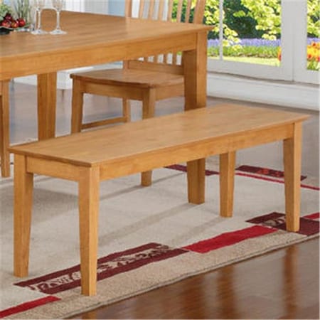 East West Furniture East West EWCBEN-OAK-W Capri bench with wood seat; Oak CAB-OAK-W
